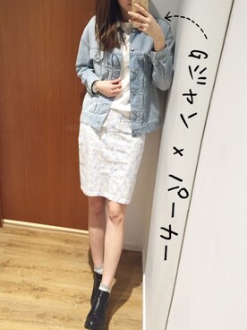 「SNIDEL（スナイデル）のサイドゴアブーツ（ブーツ）」を使った、JUN♪さん（レディース・168cm）の春コーディネート