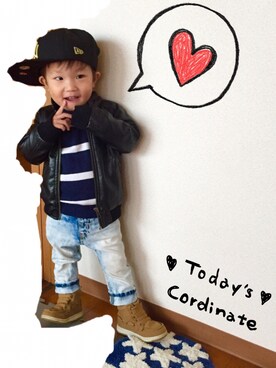 「babyGAP（babyGAP）のアイテム（シューズ）」を使った、HARUKAZE ◡̈⃝さん（キッズ・90cm）の秋コーディネート