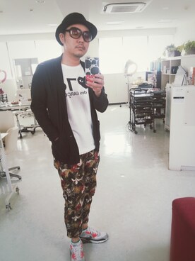 「エアーMAX」｜「アイテム（パンツ）」を使った、山口 真吾さん（メンズ・170cm）の春コーディネート