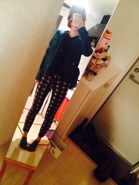 「JEANASIS（ジーナシス）のアイテム（Tシャツ/カットソー、ブラック系）」を使った、みなみさん（レディース・169cm）の秋コーディネート
