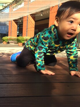 「アイテム（ベビーシューズ/ベビーソックス）」を使った、BABYLEEさん（キッズ・90cm）の秋コーディネート