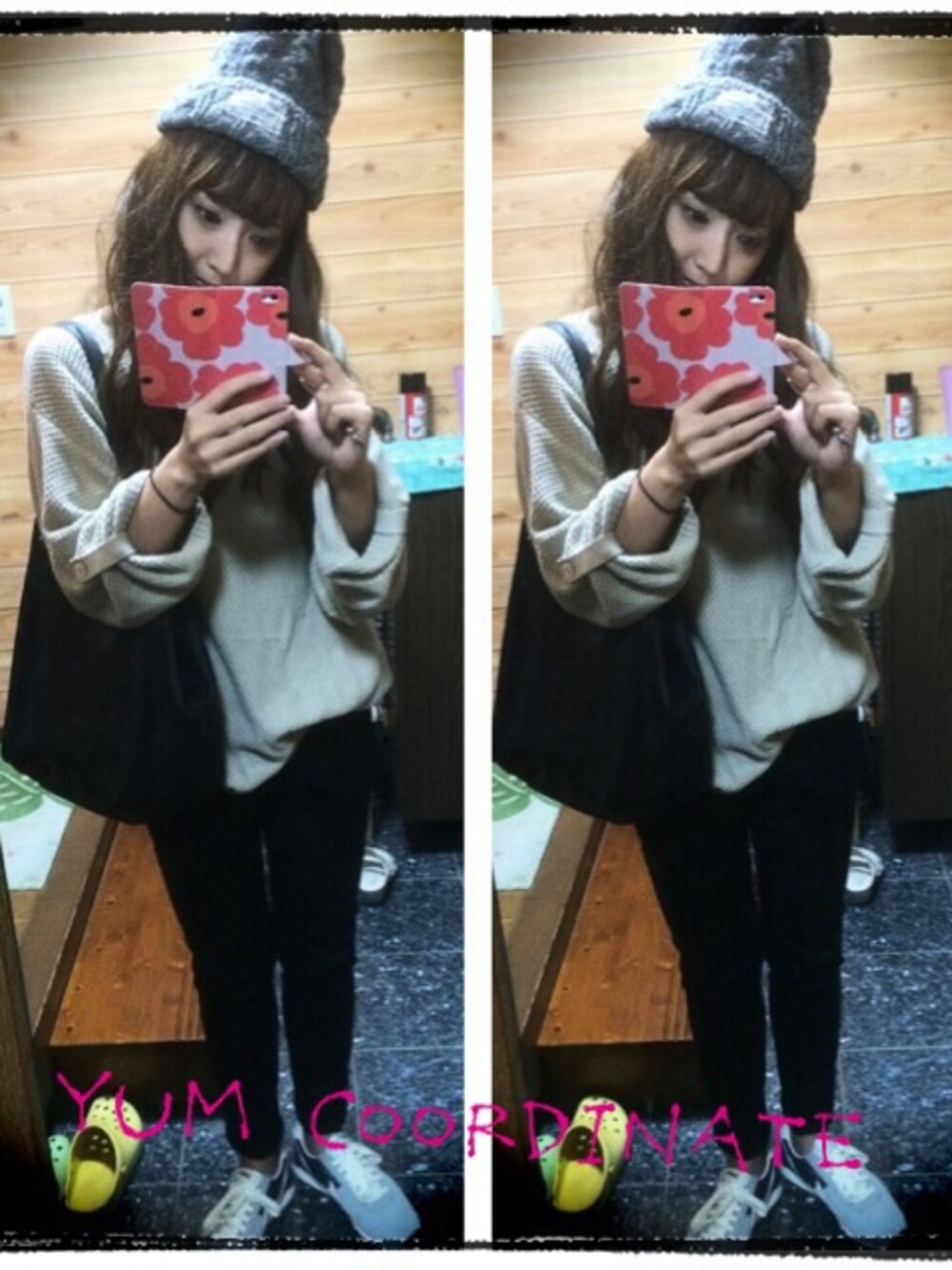 「JEANASISのアイテム（ニット/セーター、ベージュ系）」を使った、yui.sanさん（レディース・162cm）の秋コーディネートの1枚目の写真