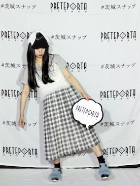 「茨城スナップ」｜「アイテム（帽子）」を使った、されんさん（レディース・153cm）の夏コーディネート
