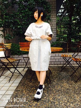 「note et silence （ノートエシロンス）のアイテム（アクセサリー）」を使った、されんさん（レディース・153cm）の秋コーディネート