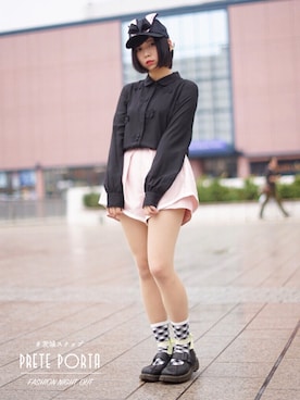 「茨城スナップ」｜「アイテム（帽子）」を使った、されんさん（レディース・153cm）の秋コーディネート