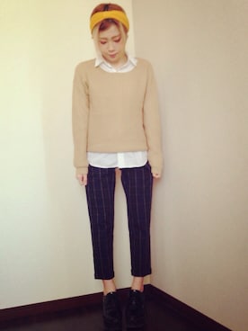 「厚底」｜齊藤茜さん（レディース・151cm）の冬コーディネート