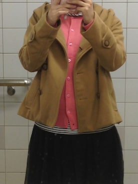 「カシミヤ」｜「アイテム（ピーコート）」を使った、ちぃさん（レディース・154cm）の冬コーディネート