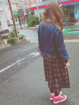 「CONVERSE（コンバース）のCONVERSE ALL STAR　ハイカットスニーカー（スニーカー）」を使った、なんばちゃんさん（レディース・151cm）の秋コーディネート