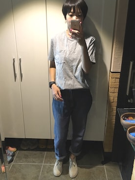 「クラークス」｜「アイテム（アナログ腕時計）」を使った、YURIさん（レディース・163cm）の夏コーディネート