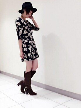 「Paradise Picnic（パラダイスピクニック）のアイテム（帽子）」を使った、m✡aitaroさん（レディース・162cm）の秋コーディネート