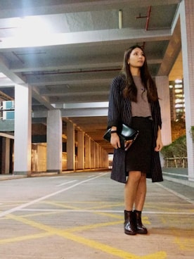 「PULL&BEAR（プルアンドベア）のアイテム（ブーティ）」を使った、Mioさん（レディース・160cm）の春コーディネート