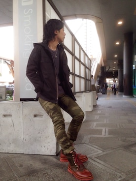 「Danner（ダナー）のアイテム（シューズ）」を使った、クマガイさん（メンズ・172cm）の夏コーディネート