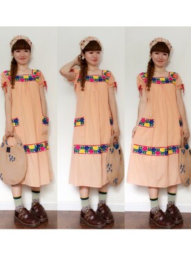 「アイテム（トートバッグ、オレンジ系）」を使った、MioNidoさん（レディース・155cm）の春コーディネート