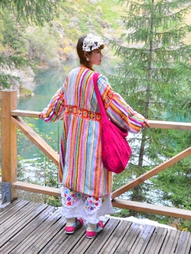 「アイテム（ピーコート、ピンク系）」を使った、MioNidoさん（レディース・155cm）の秋コーディネート