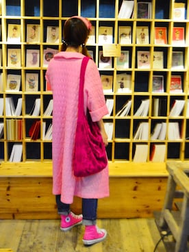 「アイテム（ピーコート、ピンク系）」を使った、MioNidoさん（レディース・155cm）の春コーディネート