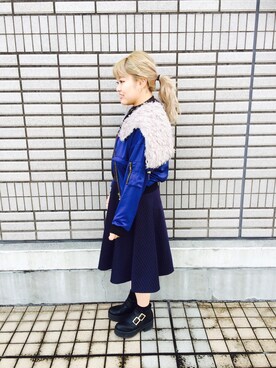 「LILY BROWN（リリーブラウン）のアイテム（ブルゾン）」を使った、kana etoさん（レディース・159cm）の冬コーディネート