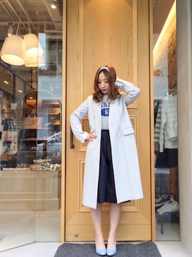 「アイテム（ノーカラージャケット、グレー系）」を使った、martagonさん（レディース・157cm）の春コーディネート