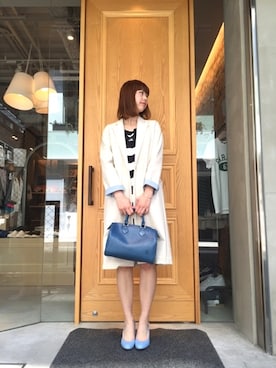 「マリンコーデ」｜「アイテム（チェスターコート）」を使った、martagonさん（レディース・163cm）の春コーディネート