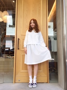 「BASQUINE（バスキーヌ）のアイテム（ジャケット/アウター）」を使った、martagonさん（レディース・157cm）の春コーディネート