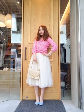 「ギンガムチェックシャツ」｜martagonさん（レディース・157cm）の春コーディネート