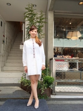 「シンプル」｜「アイテム（シャツワンピース）」を使った、martagonさん（レディース・160cm）の春コーディネート