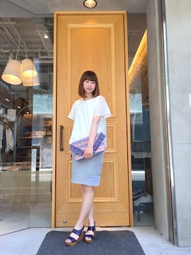 「アイテム（シューズ、ブルー系）」を使った、martagonさん（レディース・163cm）の夏コーディネート