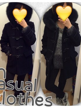 「STUDIOUS（ステュディオス）のアイテム（ダッフルコート）」を使った、Hanaさん（レディース・160cm）の冬コーディネート