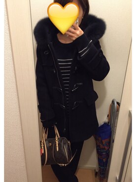 「STUDIOUS（ステュディオス）のアイテム（ダッフルコート）」を使った、Hanaさん（レディース・160cm）の冬コーディネート