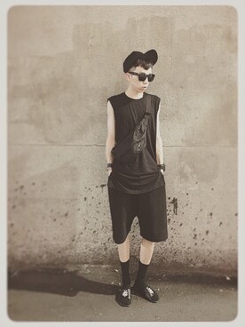 「NIKE(ナイキ)のアイテム(ショルダーバッグ)」を使った、Brandsonさん(メンズ・177cm)の夏コーディネート