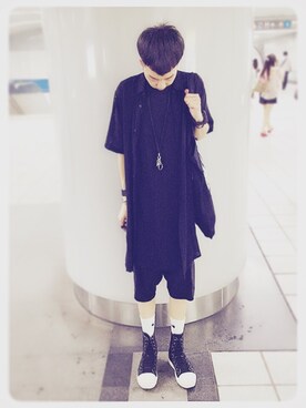 「5cm（ファイブシーエム）のアイテム（シューズ）」を使った、Brandsonさん（メンズ・177cm）の夏コーディネート