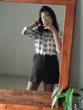 「TOPSHOP（トップショップ）のアイテム（トップス、その他）」を使った、Yingさん（レディース・161cm）の春コーディネート