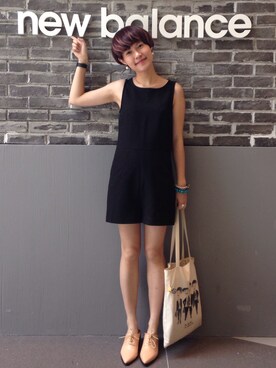 「MONKI（モンキ）のアイテム（サロペット/オーバーオール）」を使った、yilammyさん（レディース・160cm）の夏コーディネート