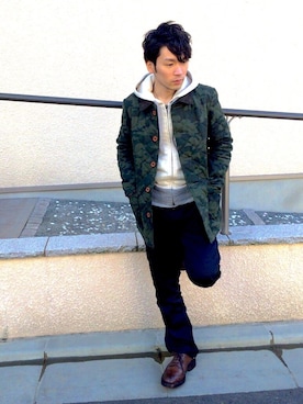 「アイテム（その他アウター）」を使った、GREVENさん（メンズ・167cm・20代）の冬コーディネート