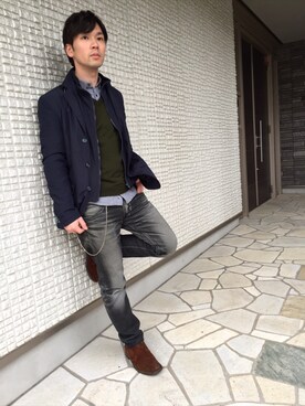 「ブルックスブラザーズ」｜「アイテム（ナイロンジャケット）」を使った、GREVENさん（メンズ・167cm）の春コーディネート