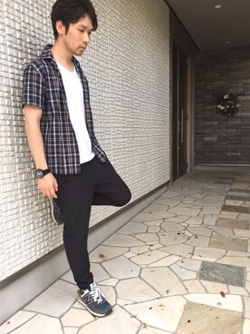 「シップス」｜「アイテム（アナログ腕時計）」を使った、GREVENさん（メンズ・167cm）の夏コーディネート