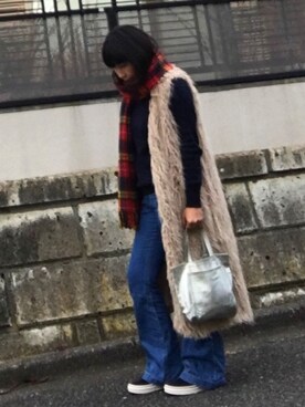 「Laula（ラウラ）のアイテム（その他アウター）」を使った、giglioさん（レディース・161cm）の冬コーディネート