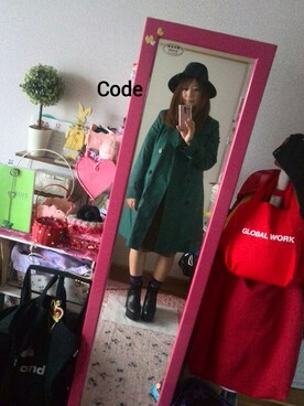 「grove（グローブ）のアイテム（トレンチコート）」を使った、yuhinaさん（レディース・158cm）の冬コーディネート