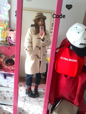 「ドレスシューズ」｜「アイテム（ダッフルコート）」を使った、yuhinaさん（レディース・158cm）の冬コーディネート
