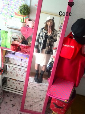 「OZOC（オゾック）のアイテム（スウェット）」を使った、yuhinaさん（レディース・158cm）の冬コーディネート