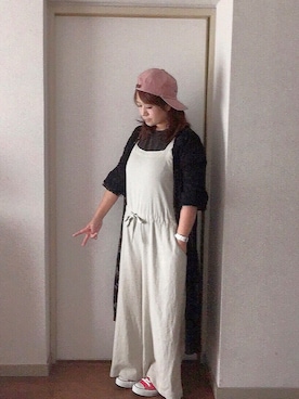 「ラブ＆ピース2016」｜「アイテム（オールインワン・サロペット）」を使った、yuhinaさん（レディース・158cm）の秋コーディネート