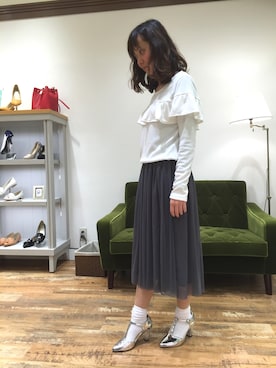 「ソックス×パンプス」｜なんばマルイ店さん（レディース・146cm）の春コーディネート
