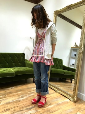 「ウェッジソール」｜なんばマルイ店さん（レディース・156cm）の春コーディネート