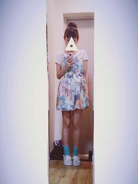 「VANS AUTHENTIC」｜「アイテム（ワンピース/ドレス）」を使った、ㅎㅅㅎさん（レディース・163cm）の夏コーディネート