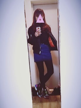 「STYLENANDA（スタイルナンダ）のアイテム（デニムスカート）」を使った、ㅎㅅㅎさん（レディース・163cm）の秋コーディネート