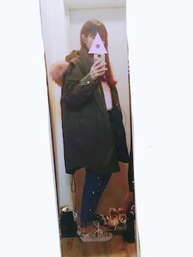 「VANS AUTHENTIC」｜「アイテム（モッズコート）」を使った、ㅎㅅㅎさん（レディース・163cm）の冬コーディネート