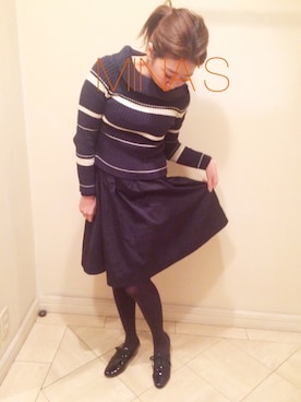 「アイテム（ドレスシューズ）」を使った、mina.oさん（レディース・159cm）の冬コーディネート