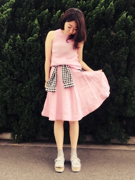 「アイテム（タンクトップ）」を使った、mina.oさん（レディース・159cm）の夏コーディネート