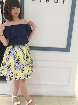 「 オフショル」｜clear博多マルイさん（レディース・152cm）の夏コーディネート