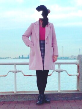 「TITTY&CO.（ティティーアンドコー）のアイテム（チェスターコート）」を使った、HITOMIさん（レディース・164cm）の秋コーディネート