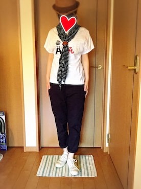 「Weave Toshi（ウィーブトシ）のアイテム」を使った、Chikkyさん（レディース・165cm）の夏コーディネート